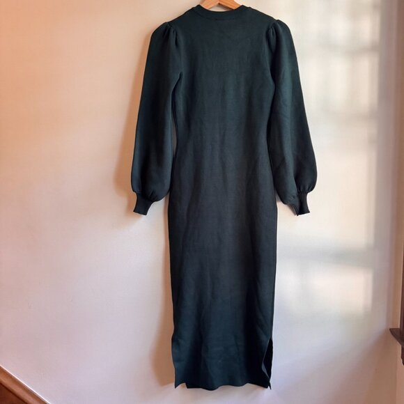 Lulus Rhapsodize Emerald Green Balloon-Sleeve Midi Sweater Dress XS Holiday Fall - Picture 4 of 7